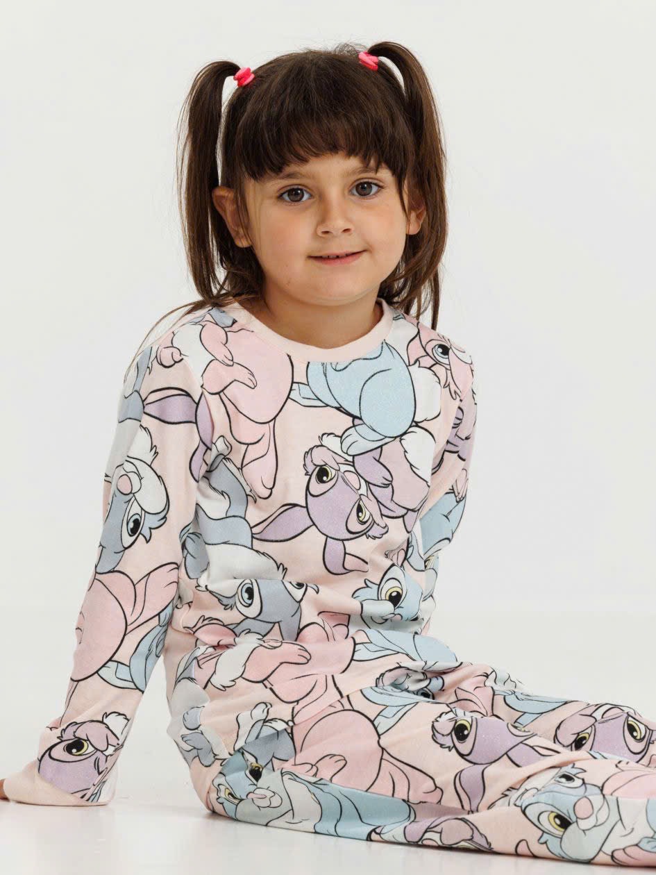 Bộ cotton Delta dư xịn hoạ tiết thỏ bunny bé gái size 2-14y