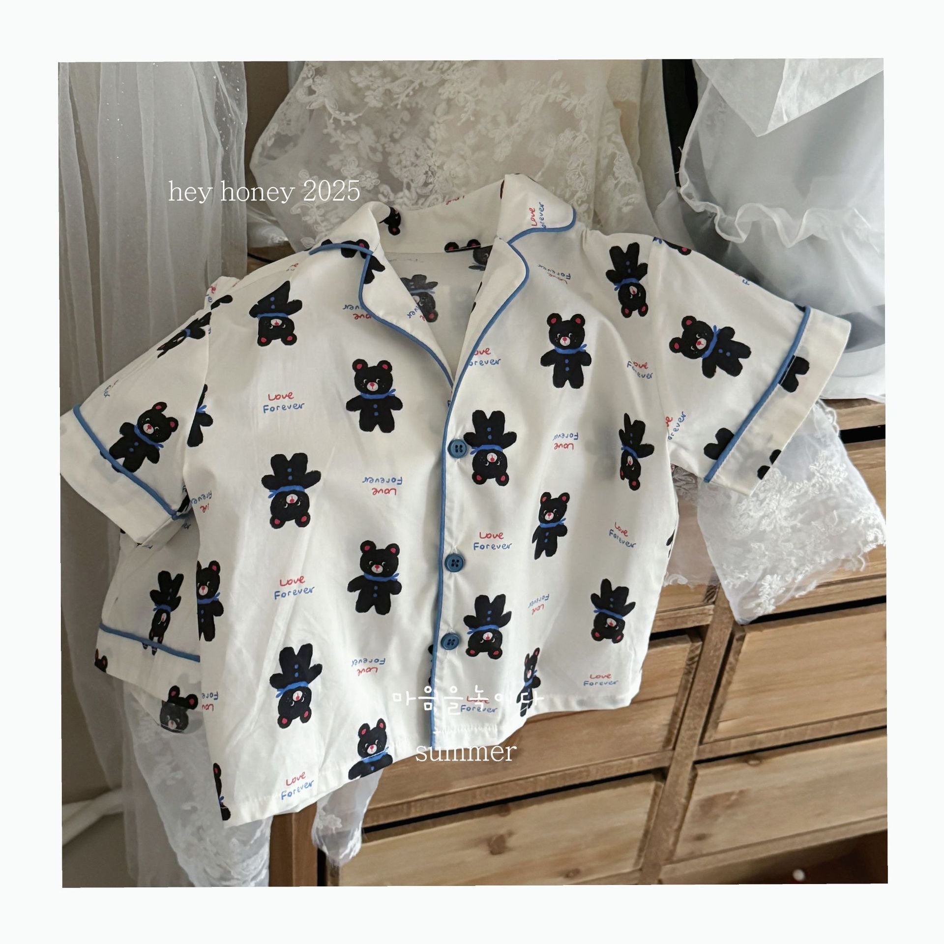 Pyjama Hey Honey vải thô cotton nhiều màu cho bé size 90-150