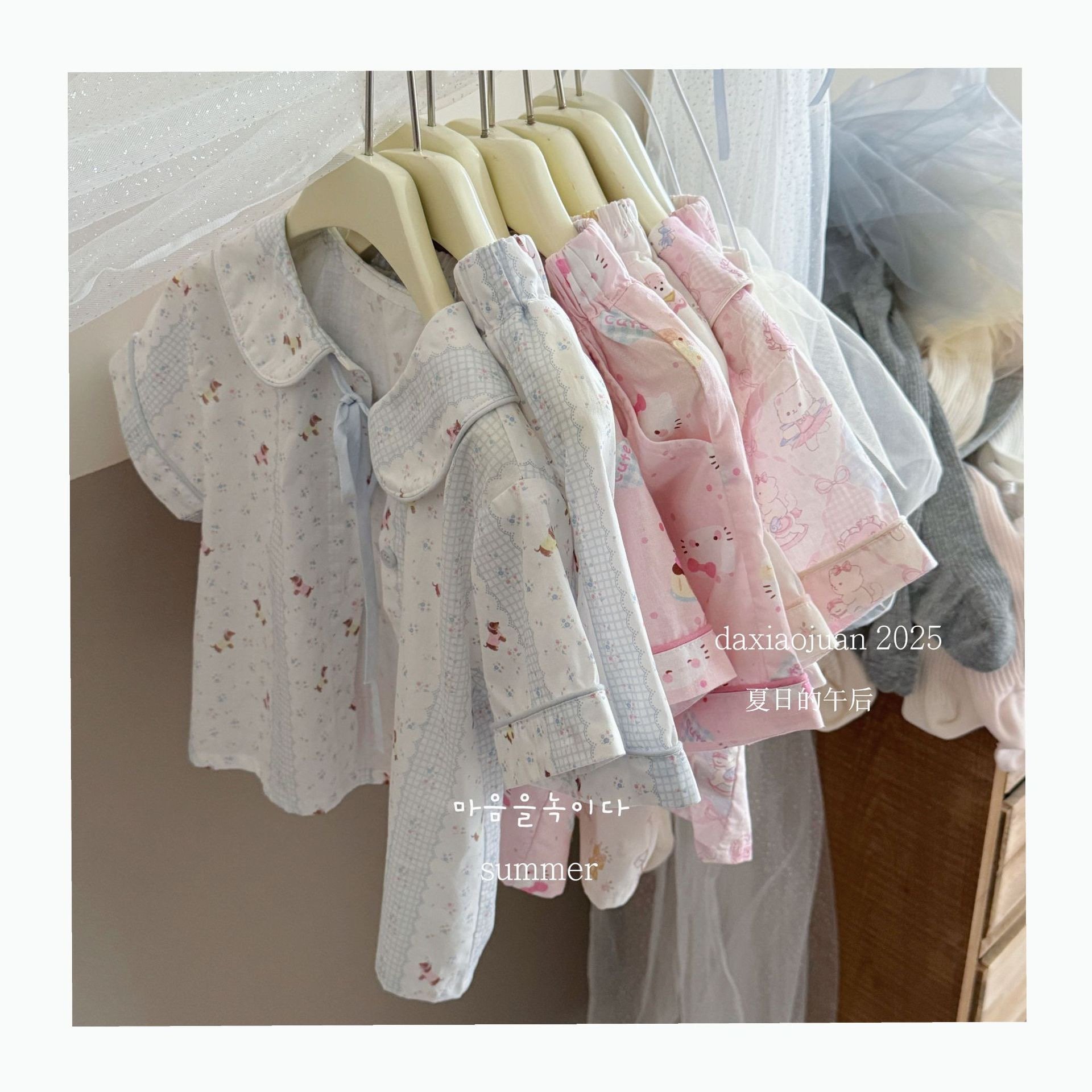 Pyjama Hey Honey vải thô cotton nhiều màu cho bé size 90-150
