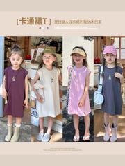Váy suông cotton Ambb nhiều màu cho bé gái size 90-160