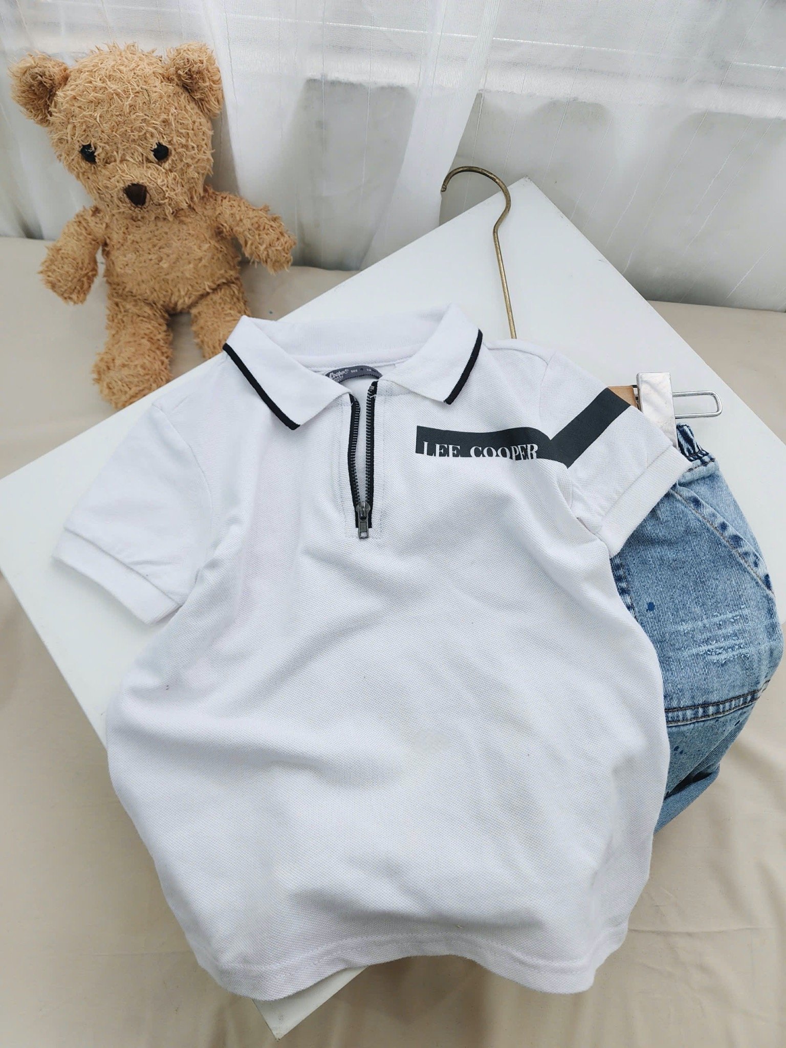 Áo polo cổ đức Lee.Cooper dư xịn 2 màu trắng, navy size 4-16y