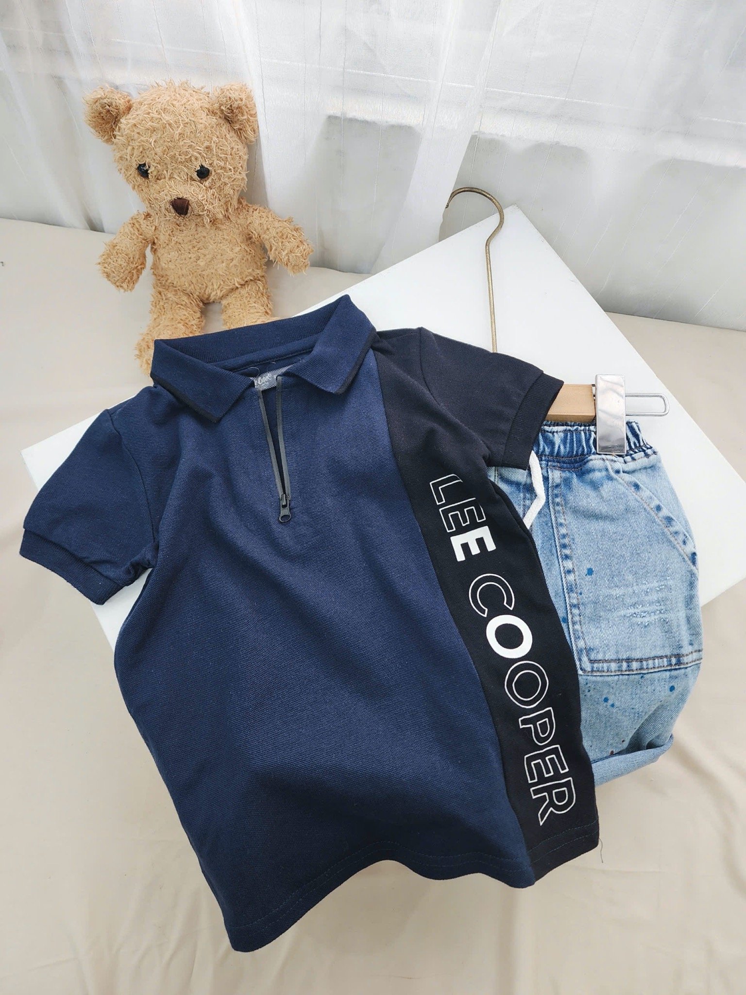 Áo polo cổ đức Lee.Cooper dư xịn 2 màu trắng, navy size 4-16y