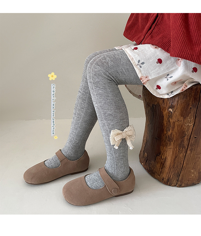 Quần tất đính nơ ren nhiều màu bé gái size XS - XXL (70-140cm)