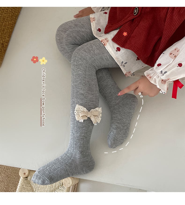 Quần tất đính nơ ren nhiều màu bé gái size XS - XXL (70-140cm)