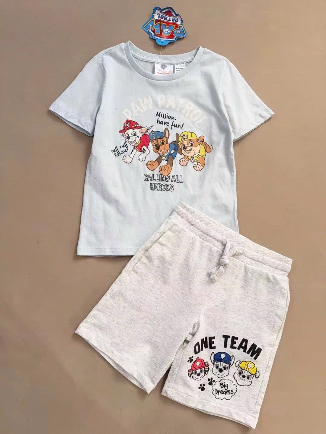 Bộ cotton dư xịn Sonic, Mario, Pawpatrol, Ô tô bé trai size 1-7y
