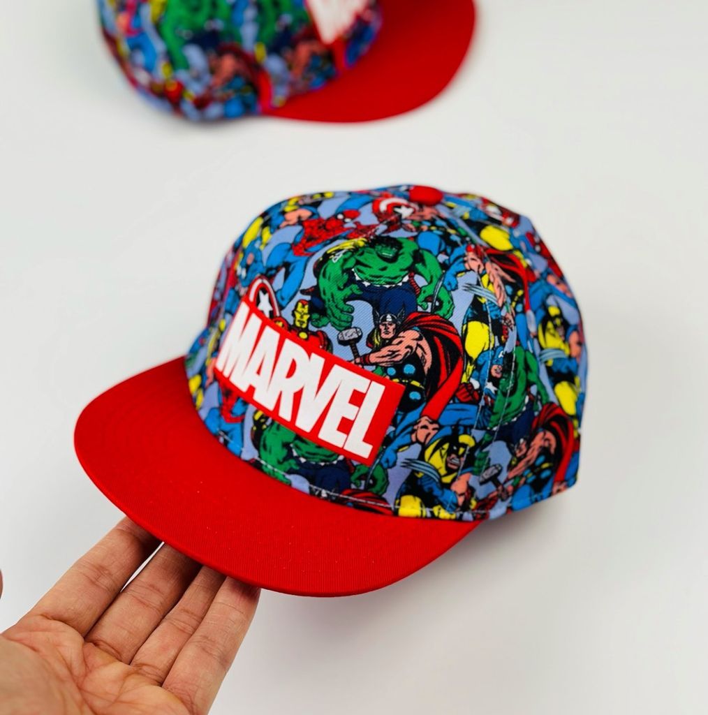 Mũ lưỡi trai HM Marvel in tràn vành đỏ size size 1-4y