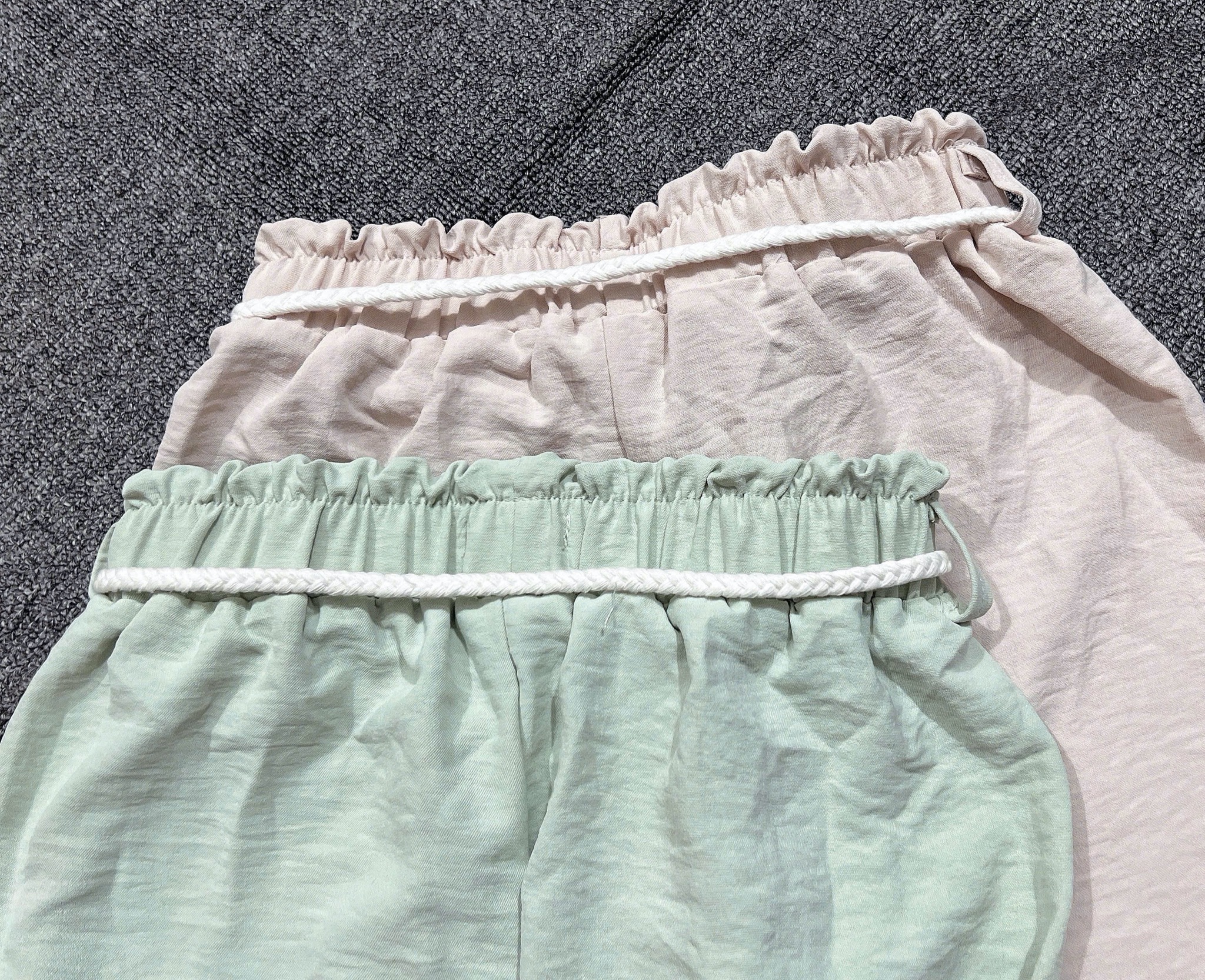 Quần ống suông GGJJ dư xịn vải đũi mềm kèm đai 2 màu be/mint bé gái size 8-14y