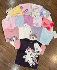 Áo cotton GGJJ trơn màu và nhiều hình cho bé gái size 24m - 8y