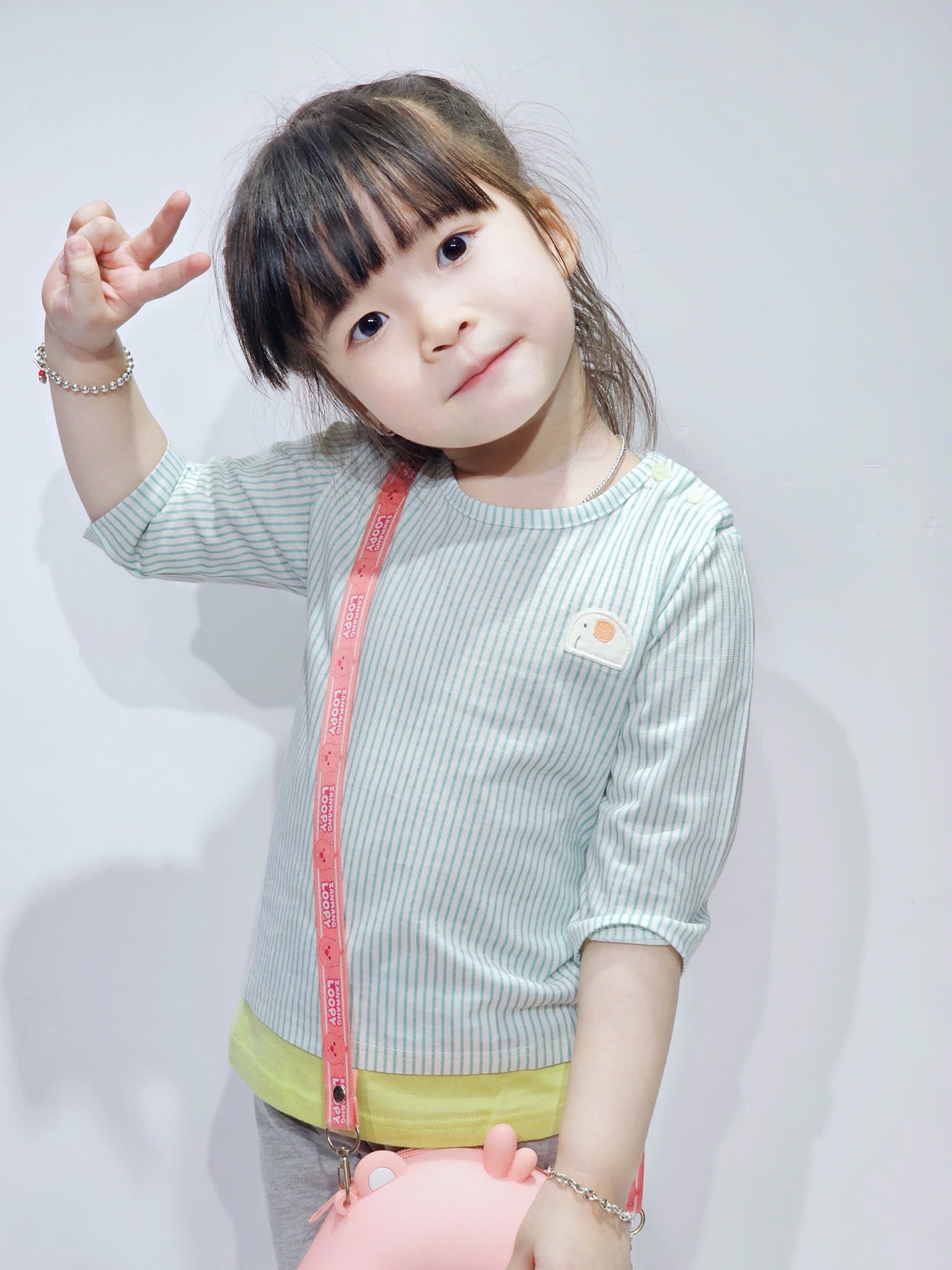 Bộ kẻ xanh Little Haven xuất Hàn đính hình voi cho bé size 80-130