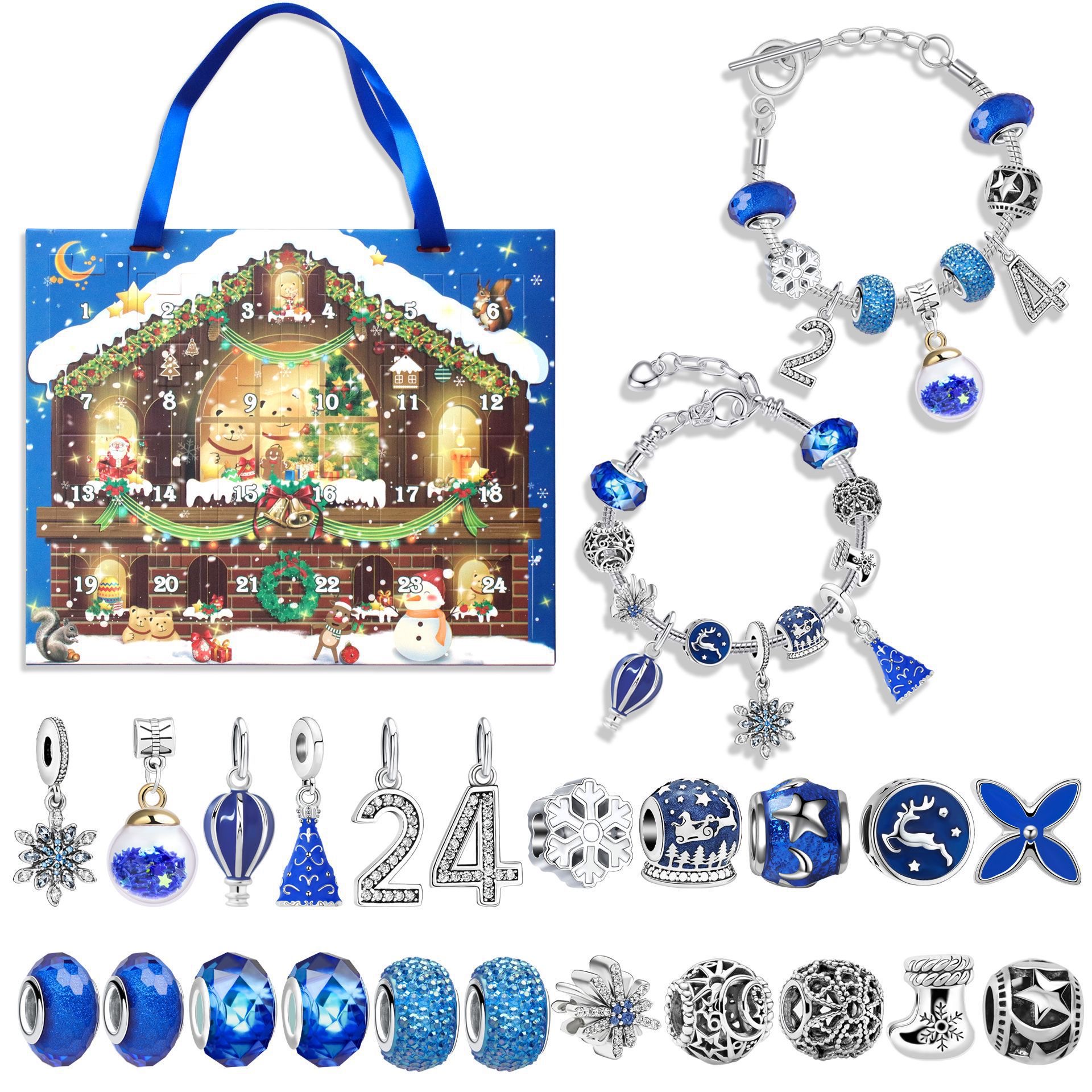 Hộp quà noel ngẫu nhiên - vòng tay kèm charm chủ đề noel cho bé
