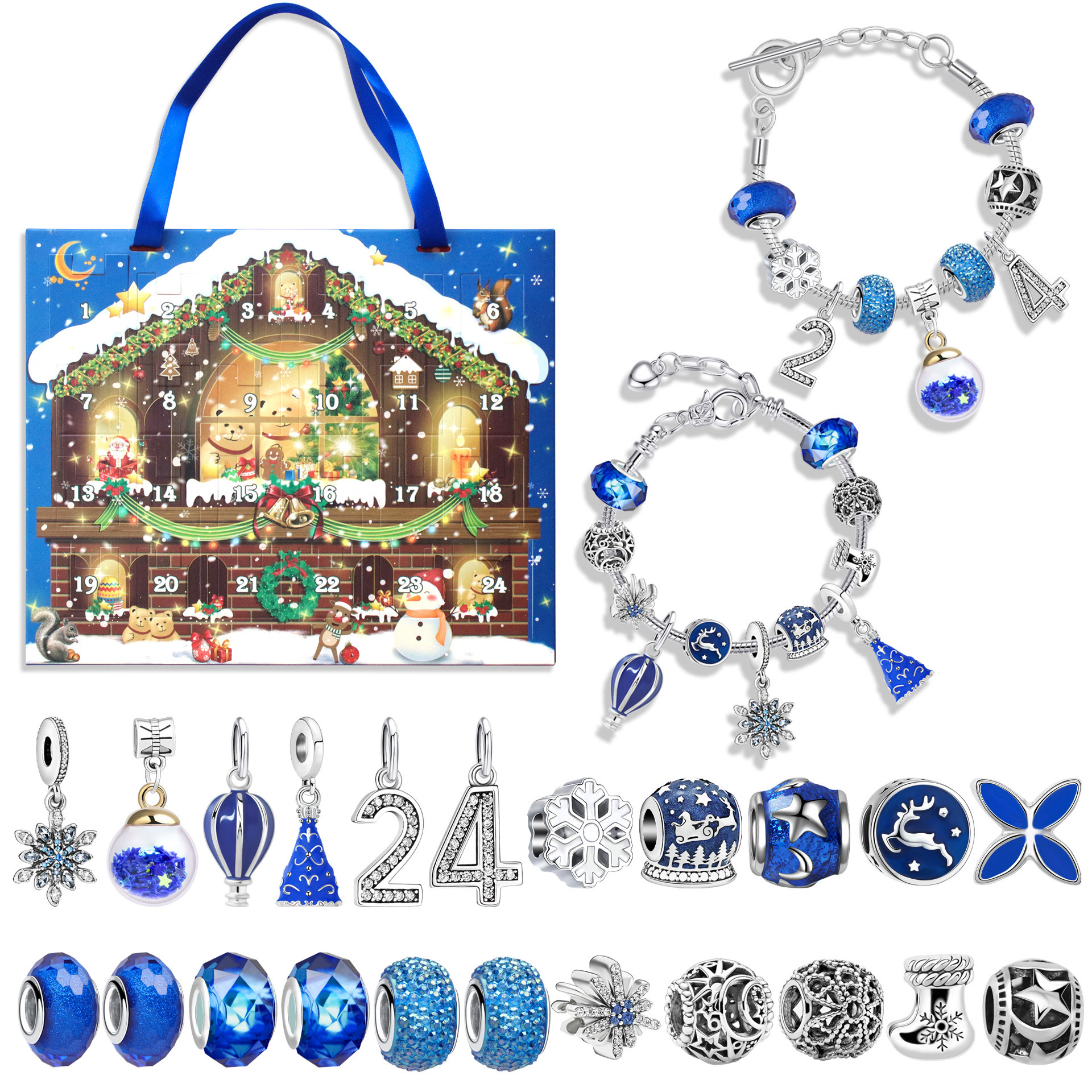 Hộp quà noel ngẫu nhiên - vòng tay kèm charm chủ đề noel cho bé