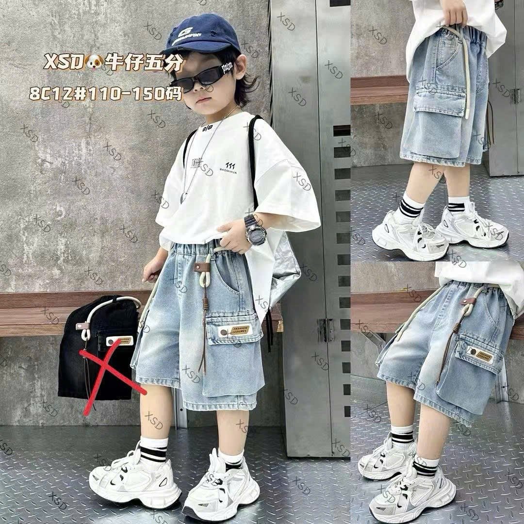 (Size 110-150 ) - Quần short jean mềm QC nhiều mẫu cho bé trai size 110-150
