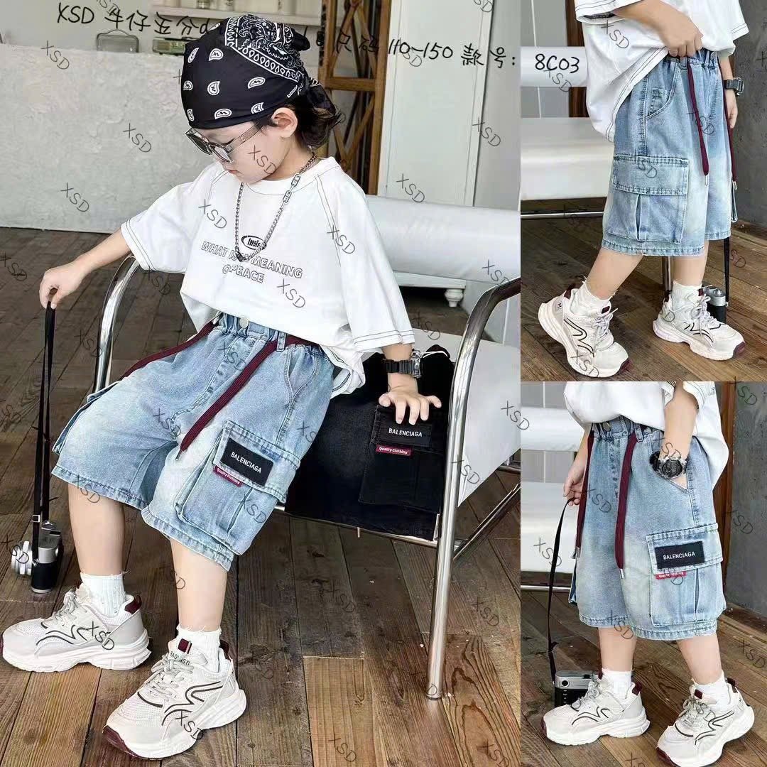 (Size 110-150 ) - Quần short jean mềm QC nhiều mẫu cho bé trai size 110-150