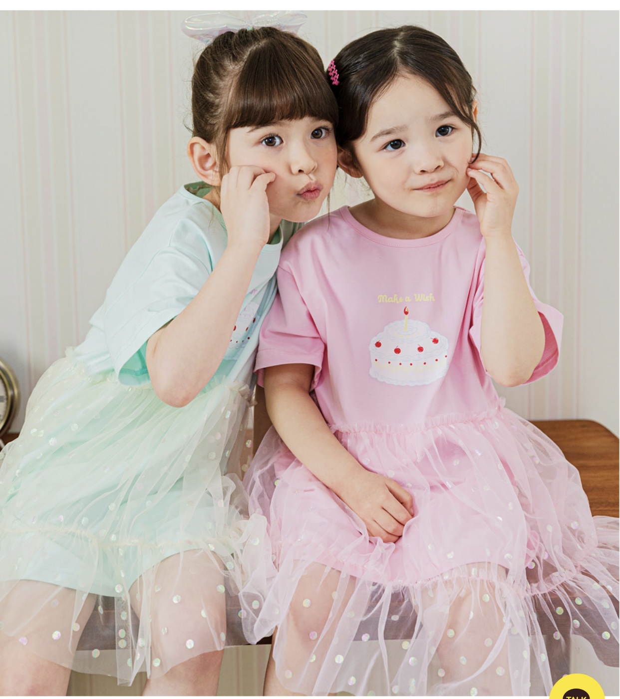 Váy cotton Bebezoo phối ren mềm bánh sinh nhật 2 màu hồng/xanh size 100-140
