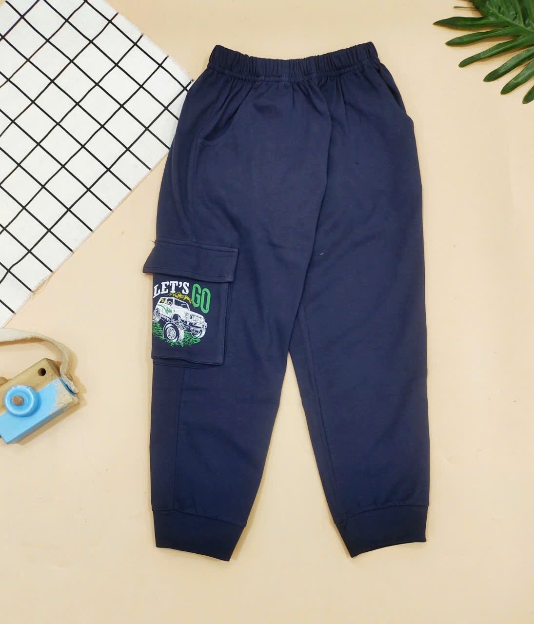 Quần cotton jogger túi hộp bé trai nhiều màu size 2-8y