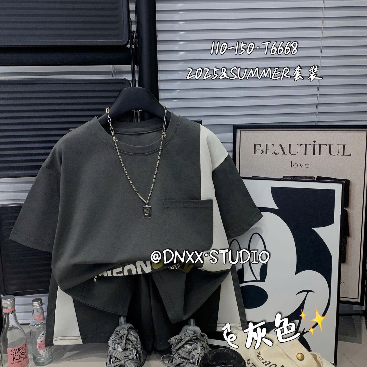 Bộ cotton QC nhiều màu cho bé trai size 110-150