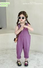 Set Mia Kid yếm tím phối áo xám size 2-12y