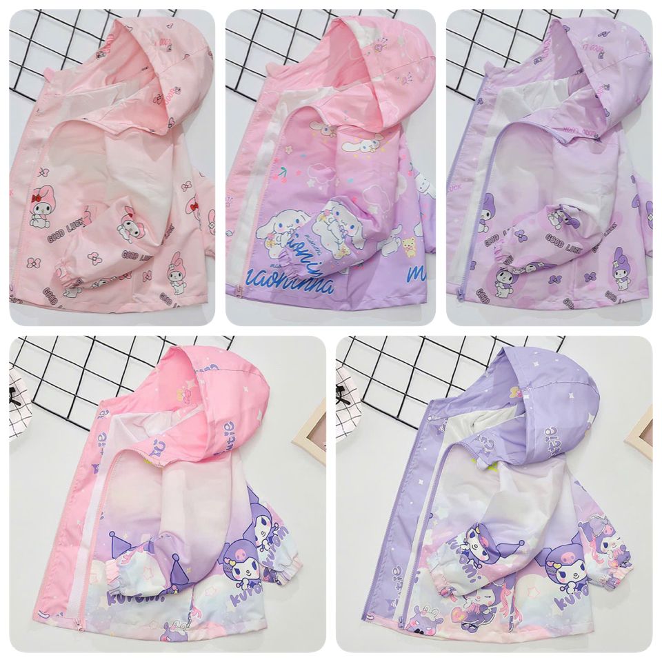Áo khoác gió 2 lớp Wappy dòng đại nhiều màu bé gái size 130-170