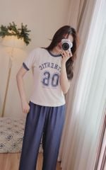 Bộ Beemon áo cotton + quần jean lụa cho Mẹ + tuổi teen size S/M