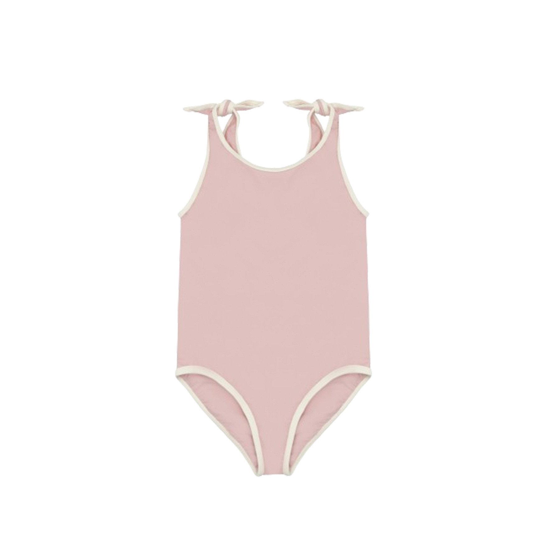 Bộ bơi liền thân kèm mũ trơn màu viền trắng nhiều màu bé gái size 80-130