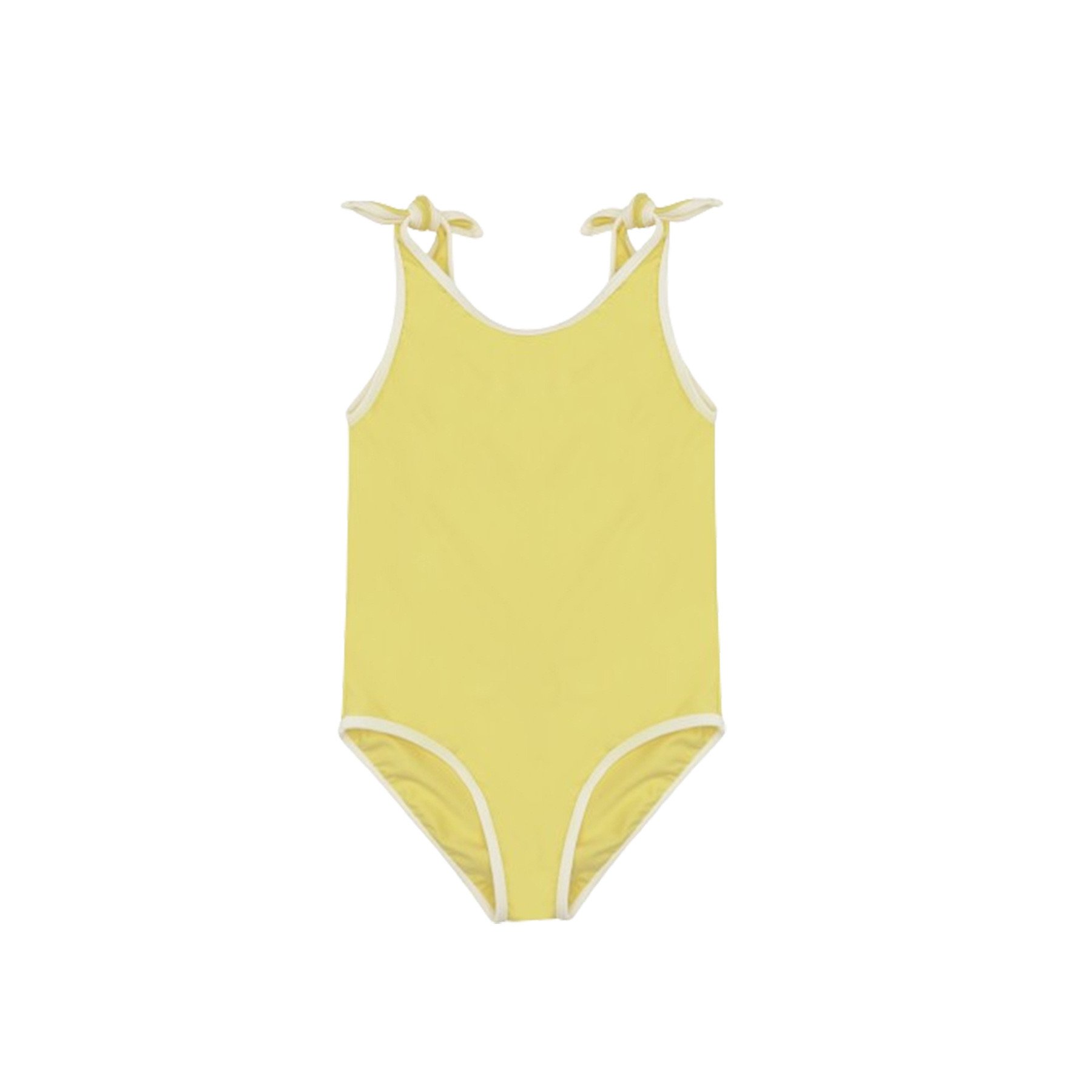 Bộ bơi liền thân kèm mũ trơn màu viền trắng nhiều màu bé gái size 80-130