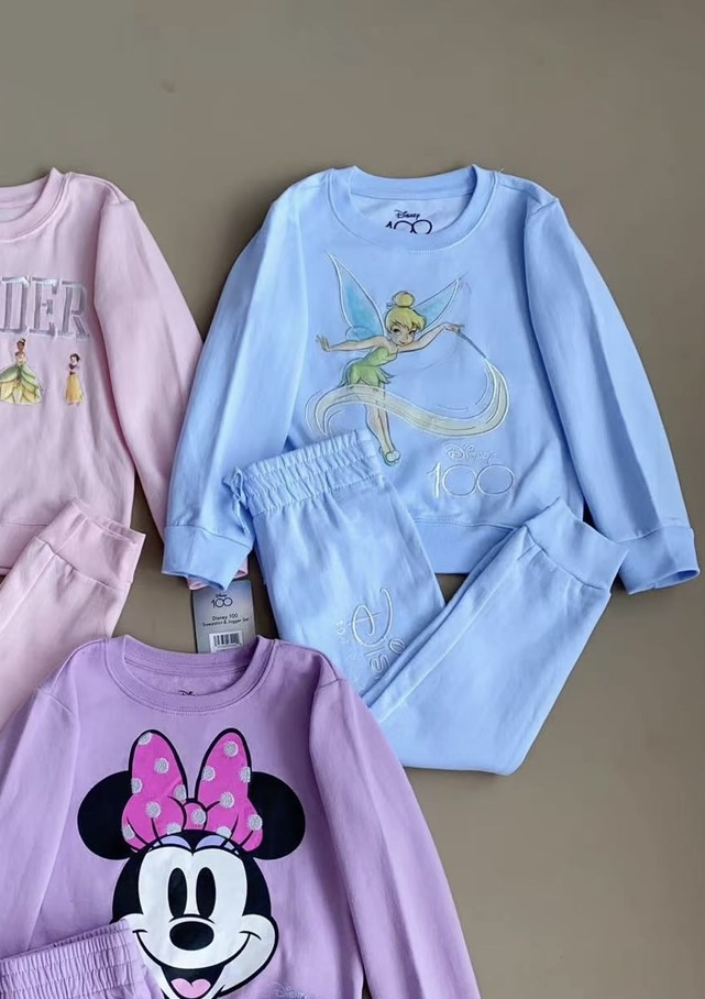 Bộ nỉ bông Disney nhiều hình Bé Gái size 3 - 10y