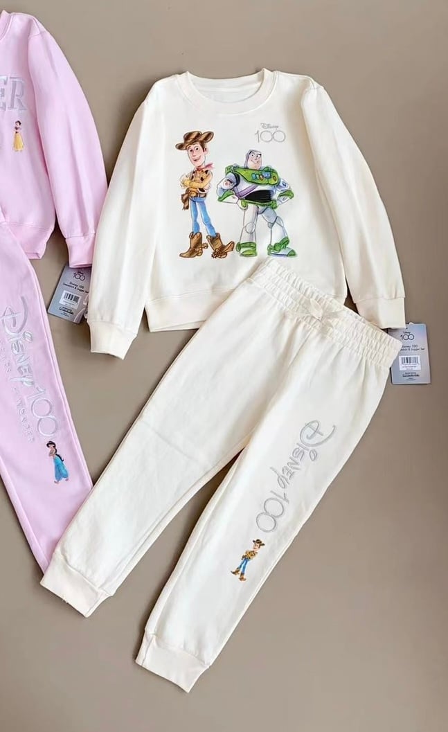 Bộ nỉ bông Disney nhiều hình Bé Gái size 3 - 10y