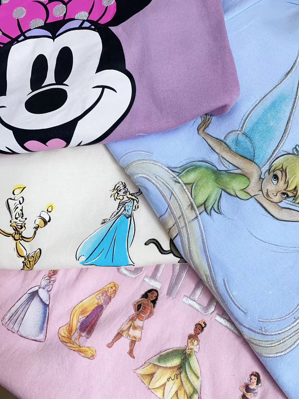 Bộ nỉ bông Disney nhiều hình Bé Gái size 3 - 10y