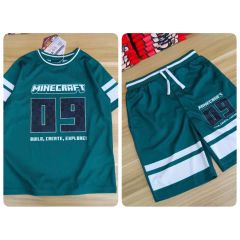 Bộ thể thao MineCraft màu xanh lá 09 size 6 - 12y
