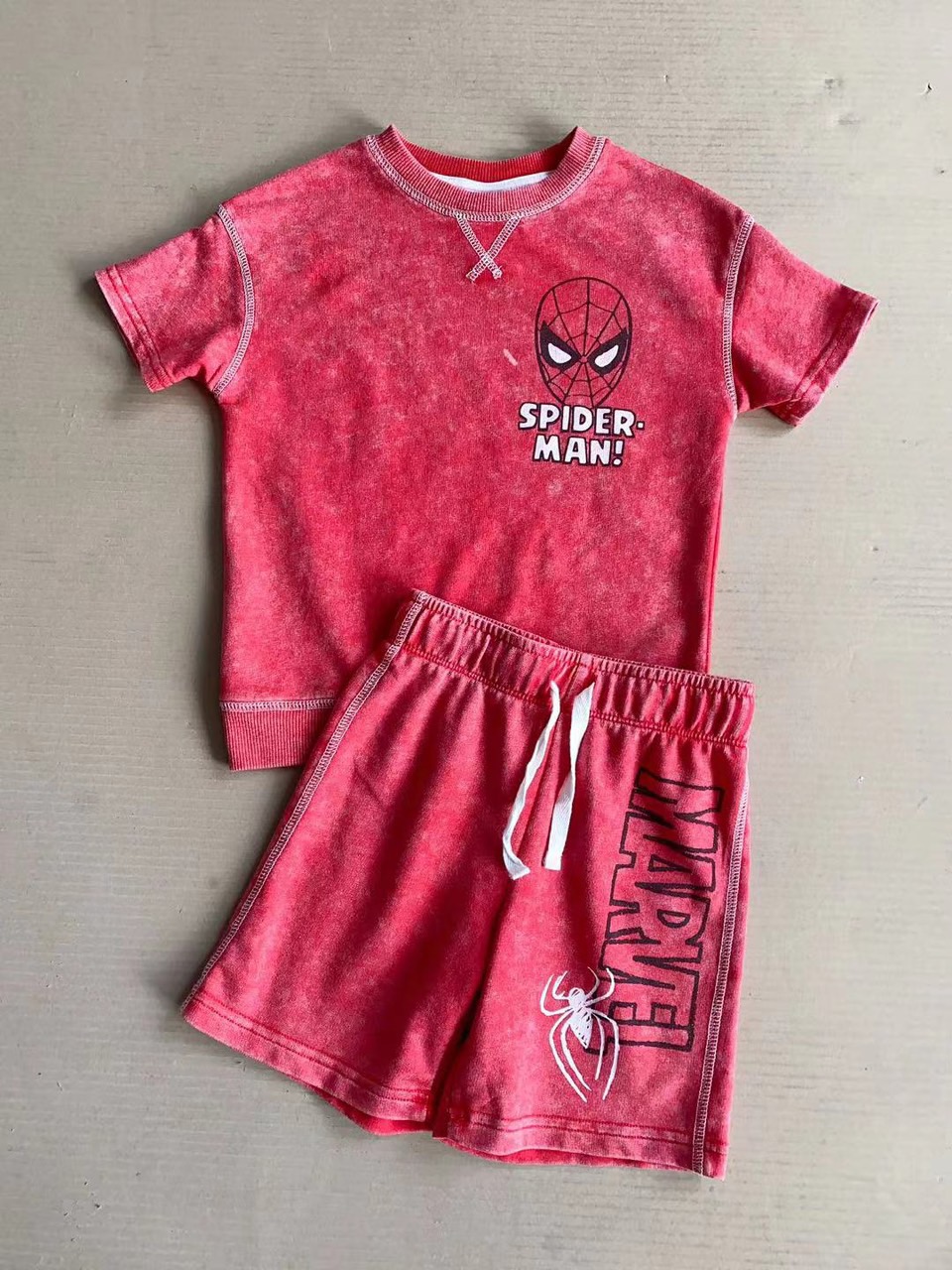 Bộ da cá vải wash mềm Marvel nhiều màu BT size 4-7y