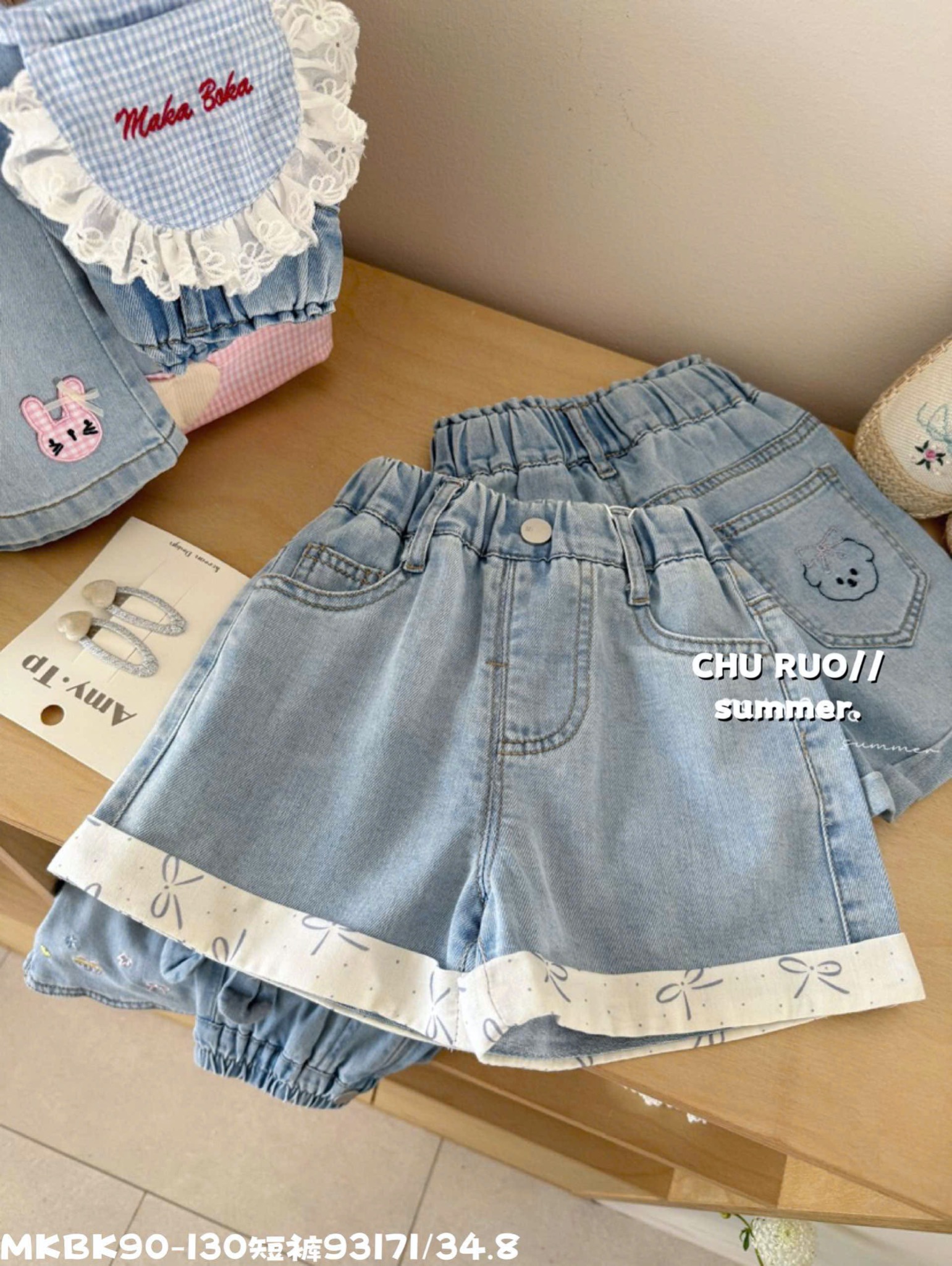Quần short jean QC nhiều mẫu cho bé gái size 90-130