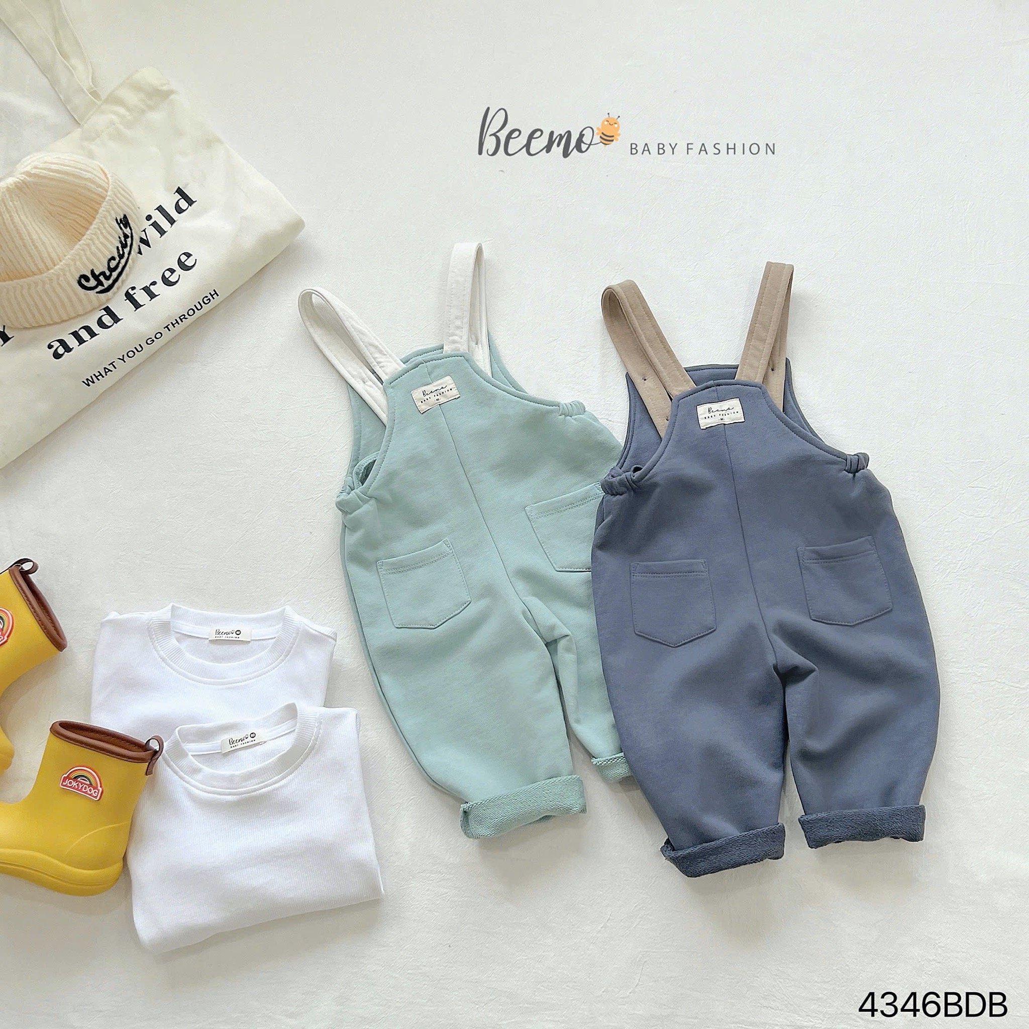 Set yếm da cá Beemo phối túi siêu cute cho bé size 80-120