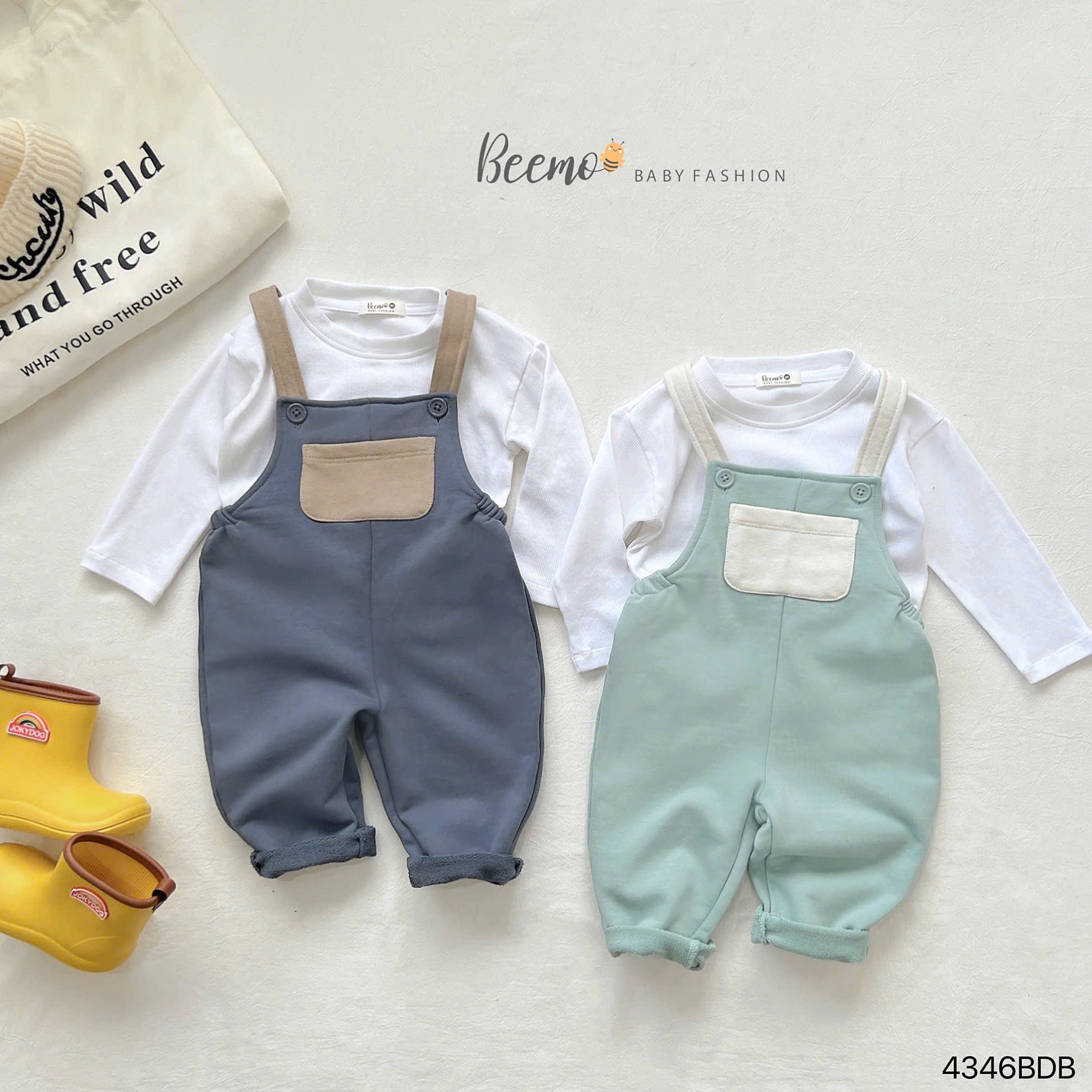 Set yếm da cá Beemo phối túi siêu cute cho bé size 80-120