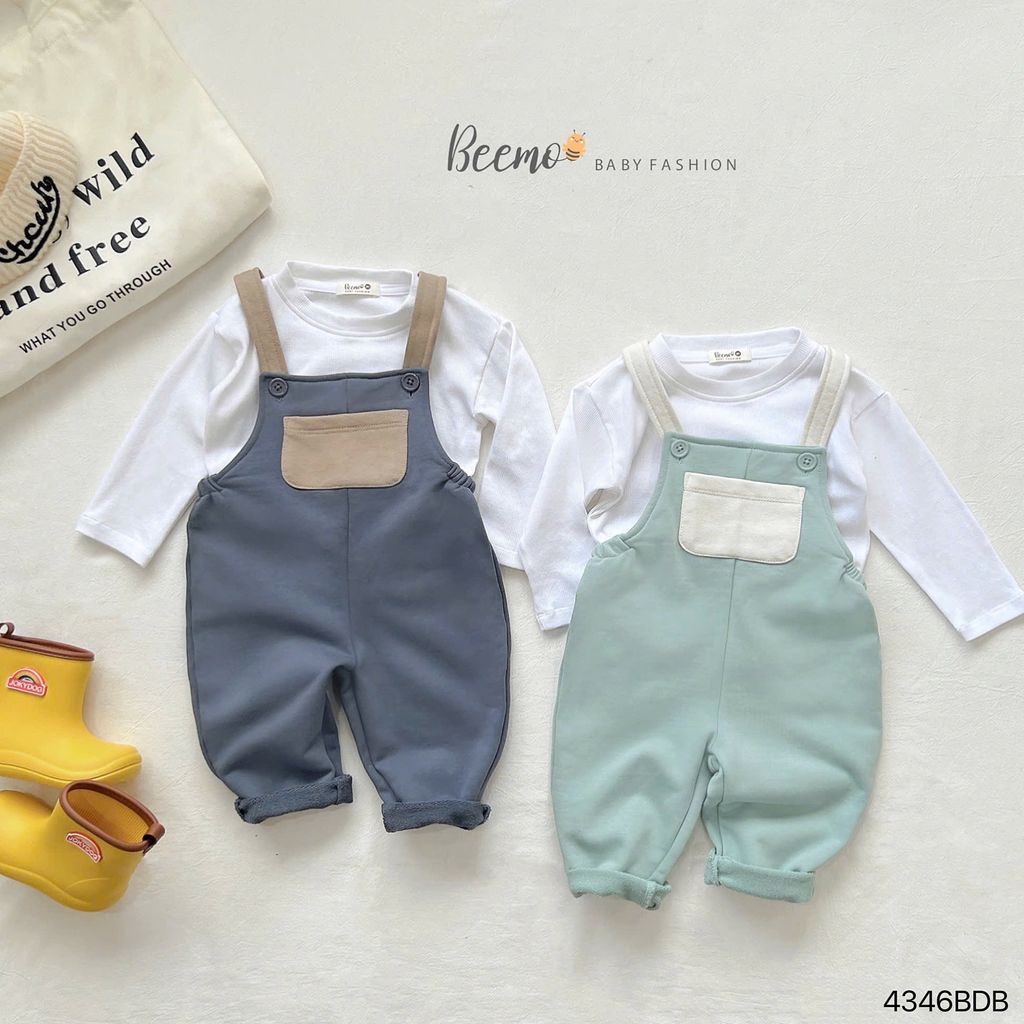 Set yếm da cá Beemo phối túi siêu cute cho bé size 80-120