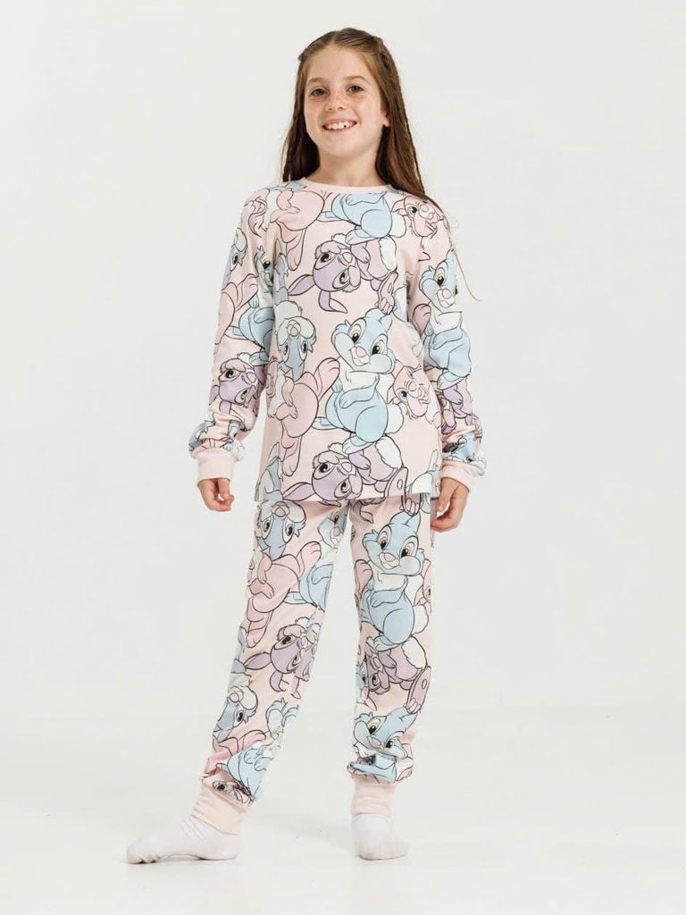 Bộ cotton Delta dư xịn hoạ tiết thỏ bunny bé gái size 2-14y