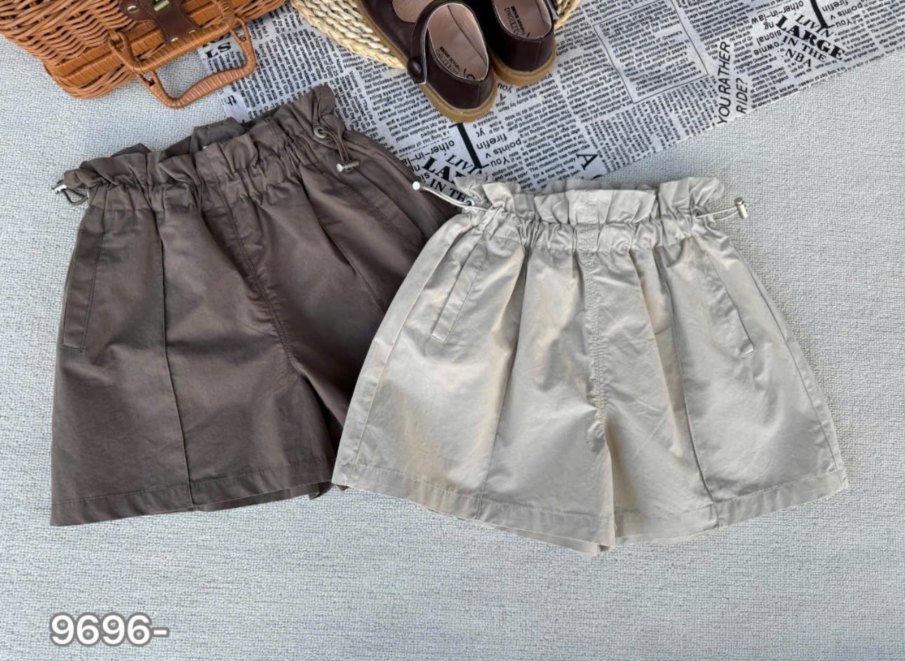 9696 - Quần short kaki 2 màu cho bé gái size 90-130