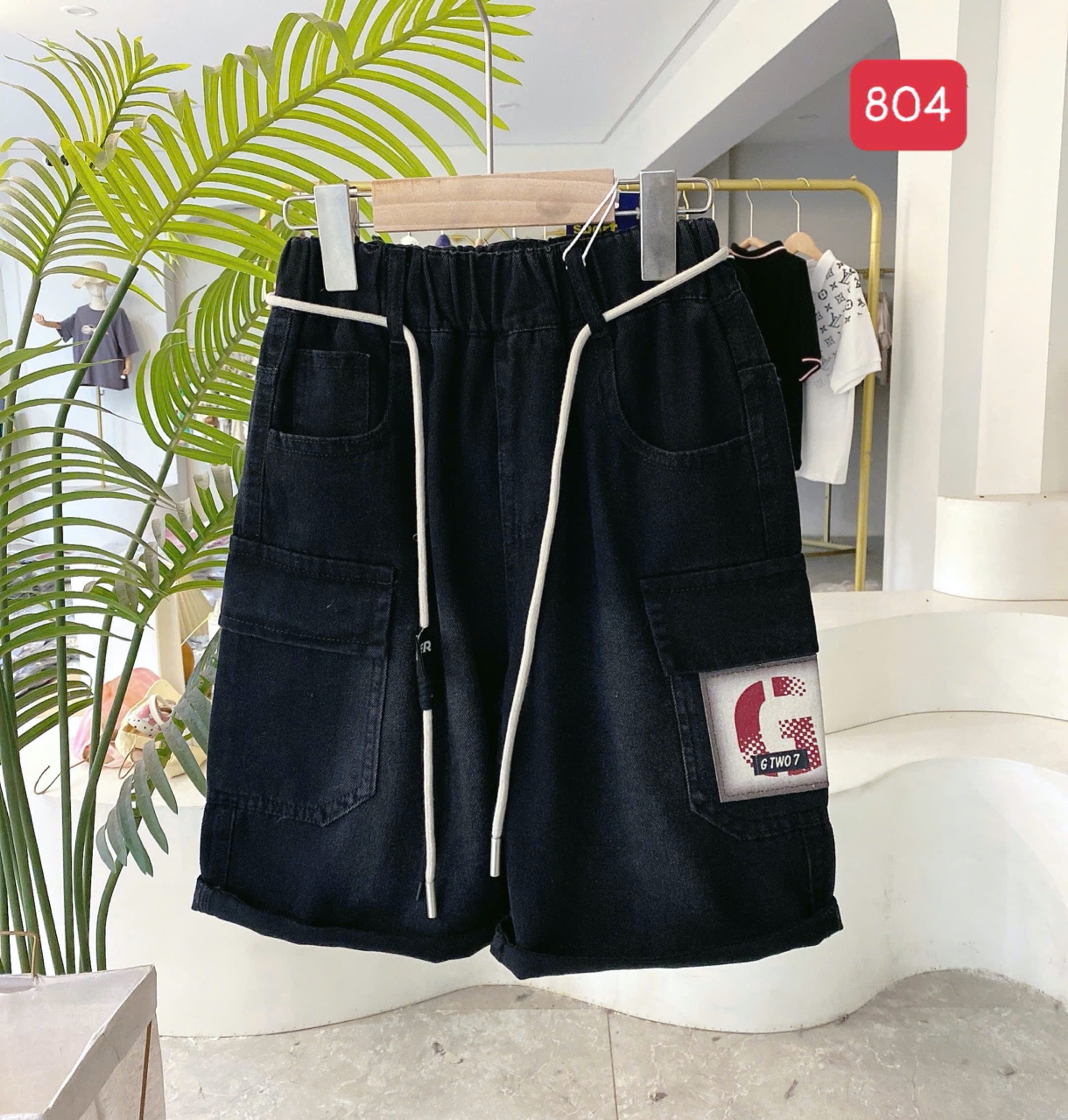 Quần short jean mềm QC nhiều màu cho bé trai size 130-170 (không kèm đai)