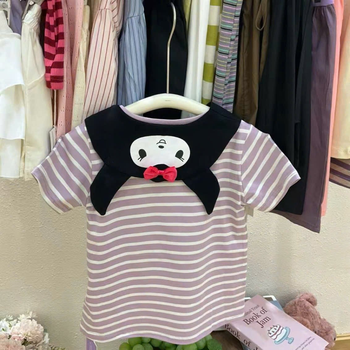 Set váy cotton + khăng quàng hoạ tiết Kuromi, Melody, Cinnamon bé gái size 90-130