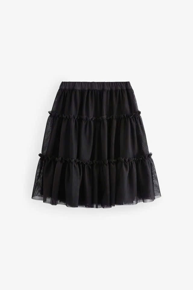 Chân váy voan tutu Next màu đen nhún xếp tầng size 3 - 16y