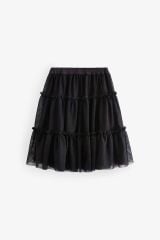 Chân váy voan tutu Next màu đen nhún xếp tầng size 3 - 16y