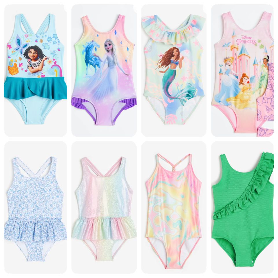 Bộ bơi liền HM nhiều mẫu Bé Gái size 18m - 10y