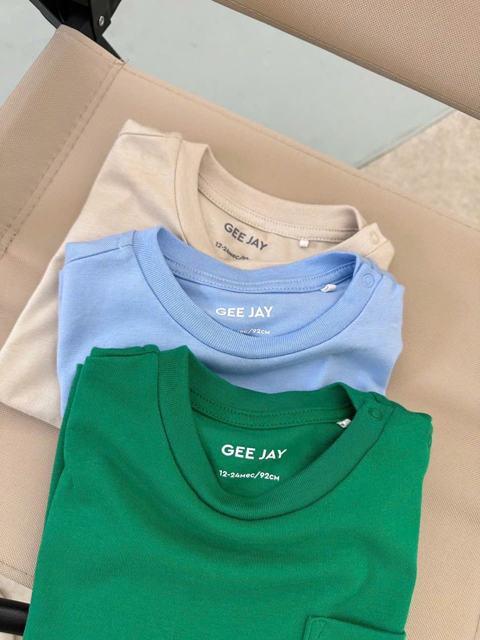 Áo cotton GGJJ dư xịn túi ngực nhiều màu cho bé trai size 2-8y