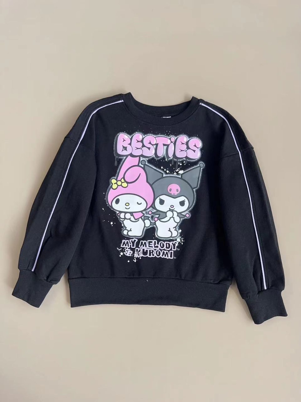 Bộ nỉ Besties dư xịn màu đen Kuromi bé gái size 5-16y