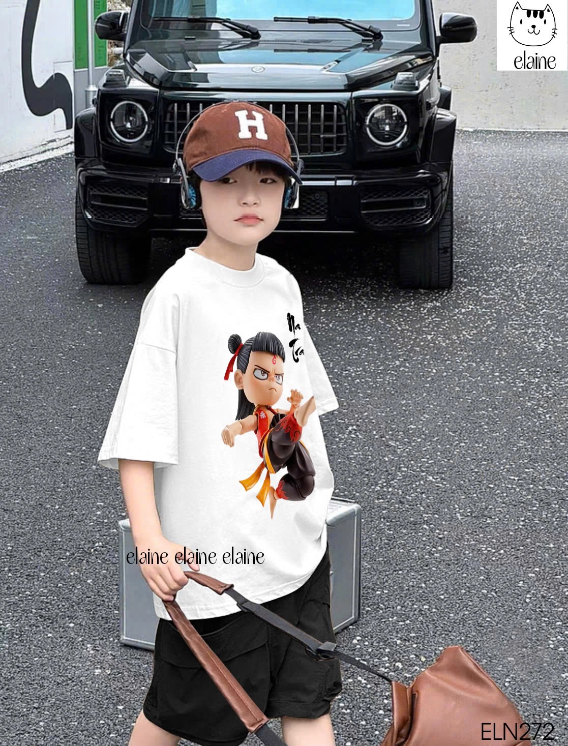 Bộ Elaine Natra áo cotton màu trắng + quần kaki túi hộp nhiều màu cho bé trai size 2-12y