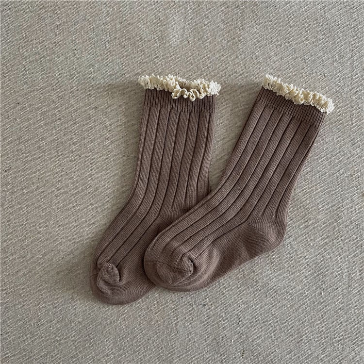 Tất cổ ren trắng nhiều màu cho bé gái size 3-12y