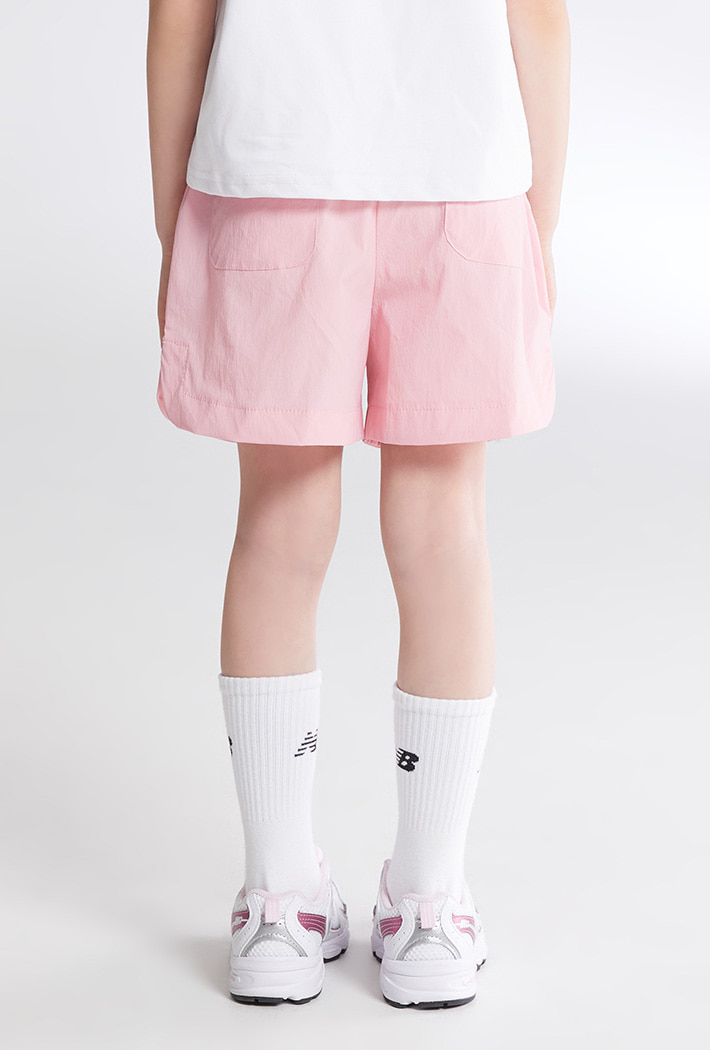 Bộ Spao áo thun Peachstate trắng mix short gió hồng BG size 120-160