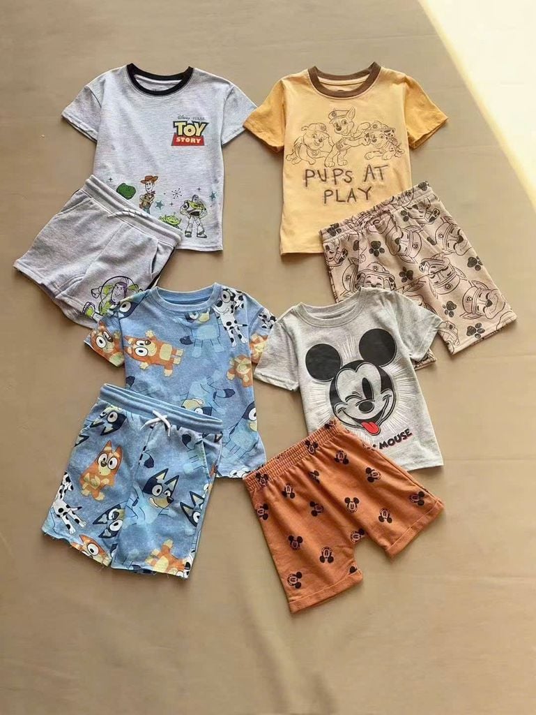 Bộ cotton Paw Patrol, Bluey dư xịn nhiều mẫu cho bé trai size 1-5y