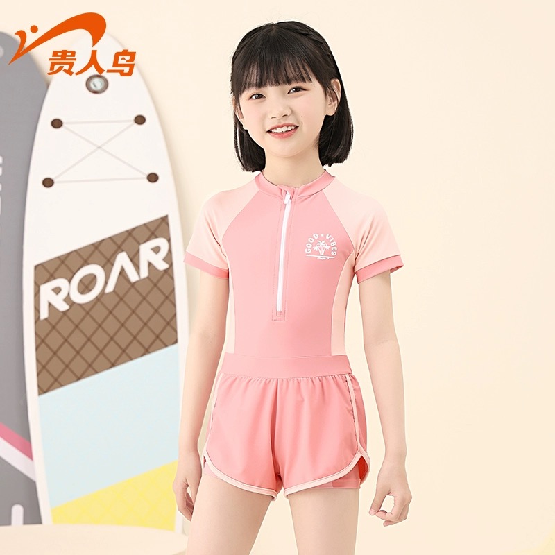 16 - Bộ bơi GRN liền thân 2 màu hồng/đen BG size 120-170