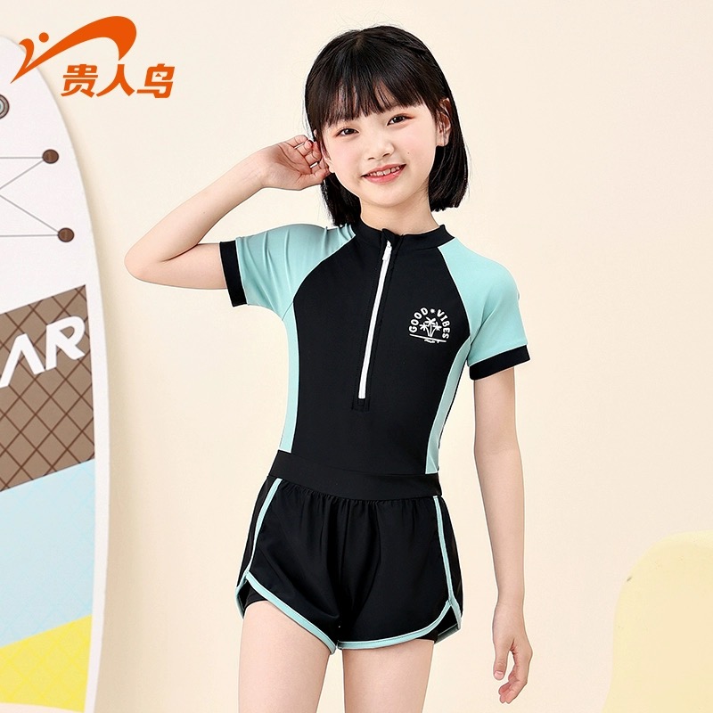 16 - Bộ bơi GRN liền thân 2 màu hồng/đen BG size 120-170