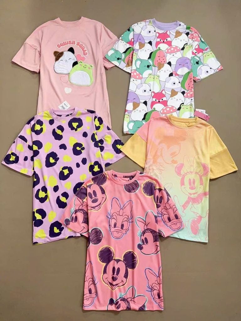 Váy ngủ thun Poly Next dư xịn nhiều màu cho bé gái size 2-14y